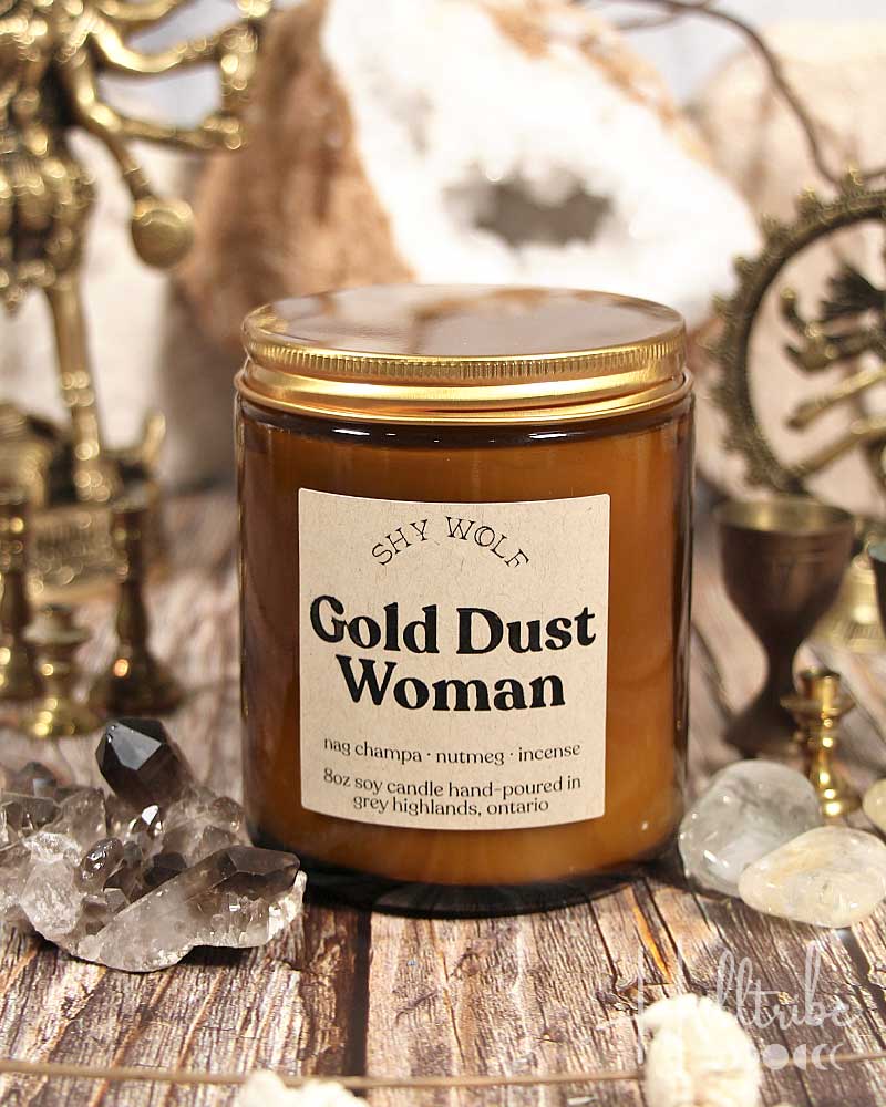 Gold Dust Woman Shy Wolf Candle from Hilltribe Ontario