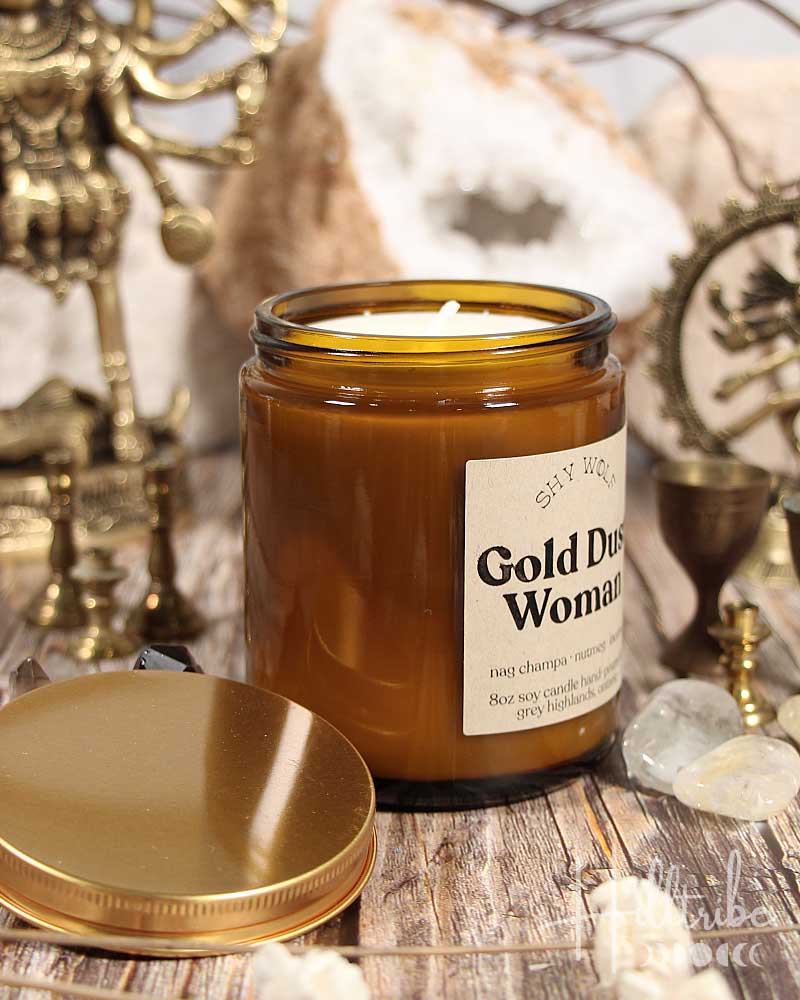 Gold Dust Woman Shy Wolf Candle from Hilltribe Ontario