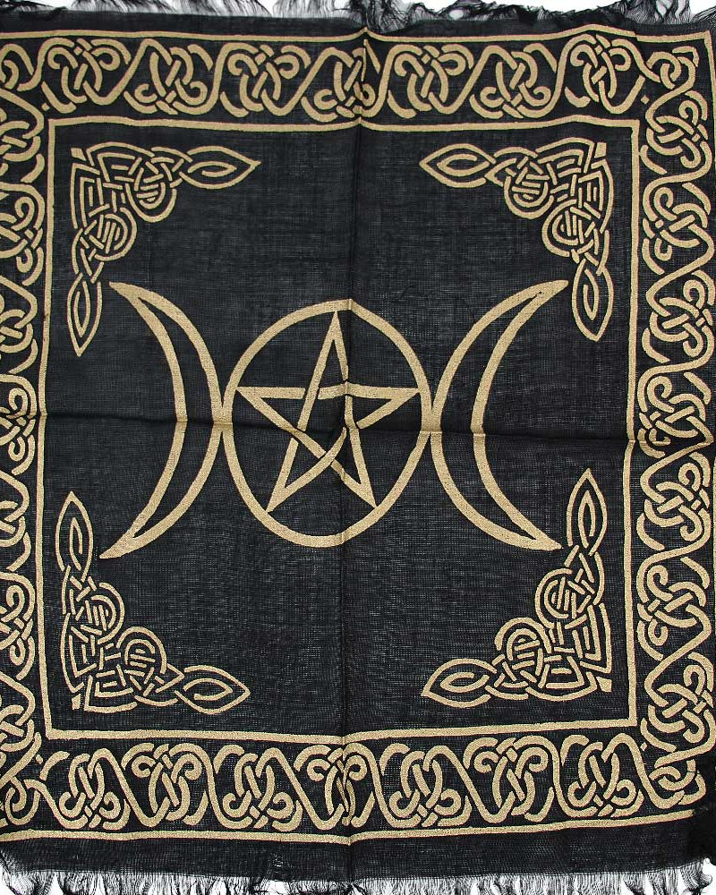 Gold Triple Moon Altar Cloth from Hilltribe Ontario