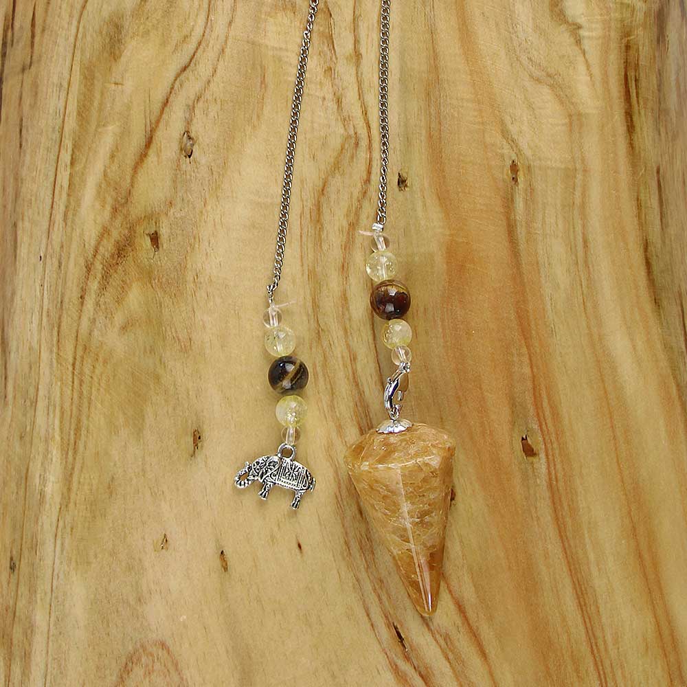 Golden Healer and Elephant Pendulum from Hilltribe Ontario