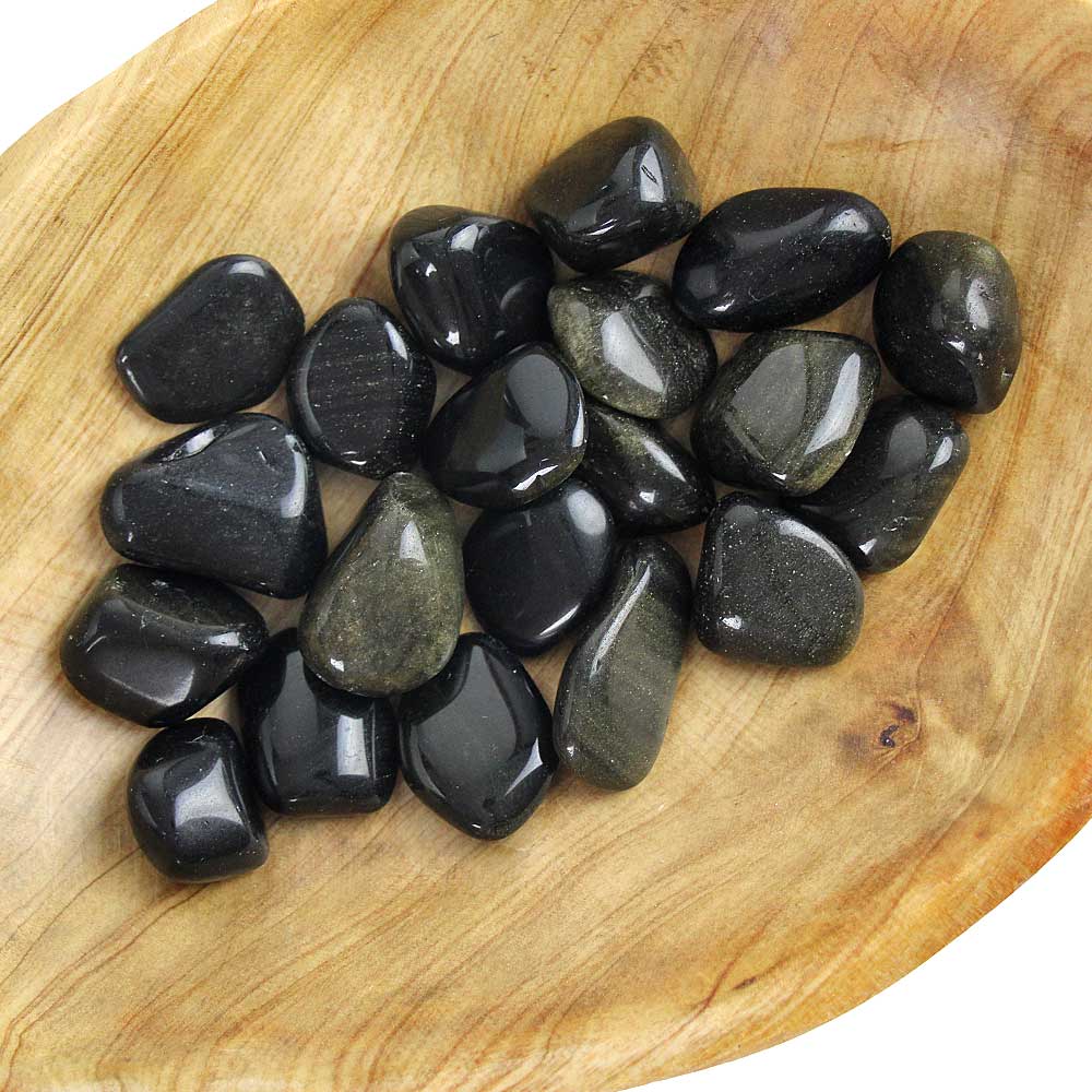 Golden Sheen Obsidian Tumbled from Hilltribe Ontario