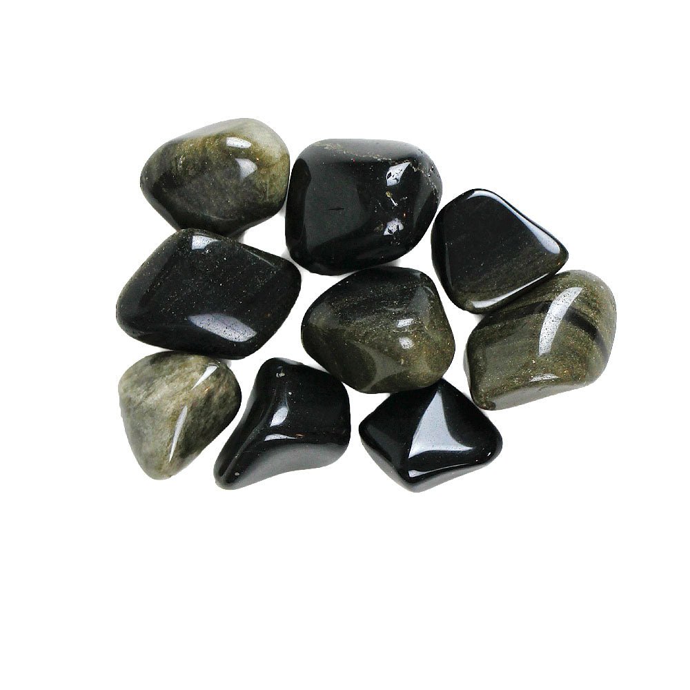 Golden Sheen Obsidian Tumbled from Hilltribe Ontario