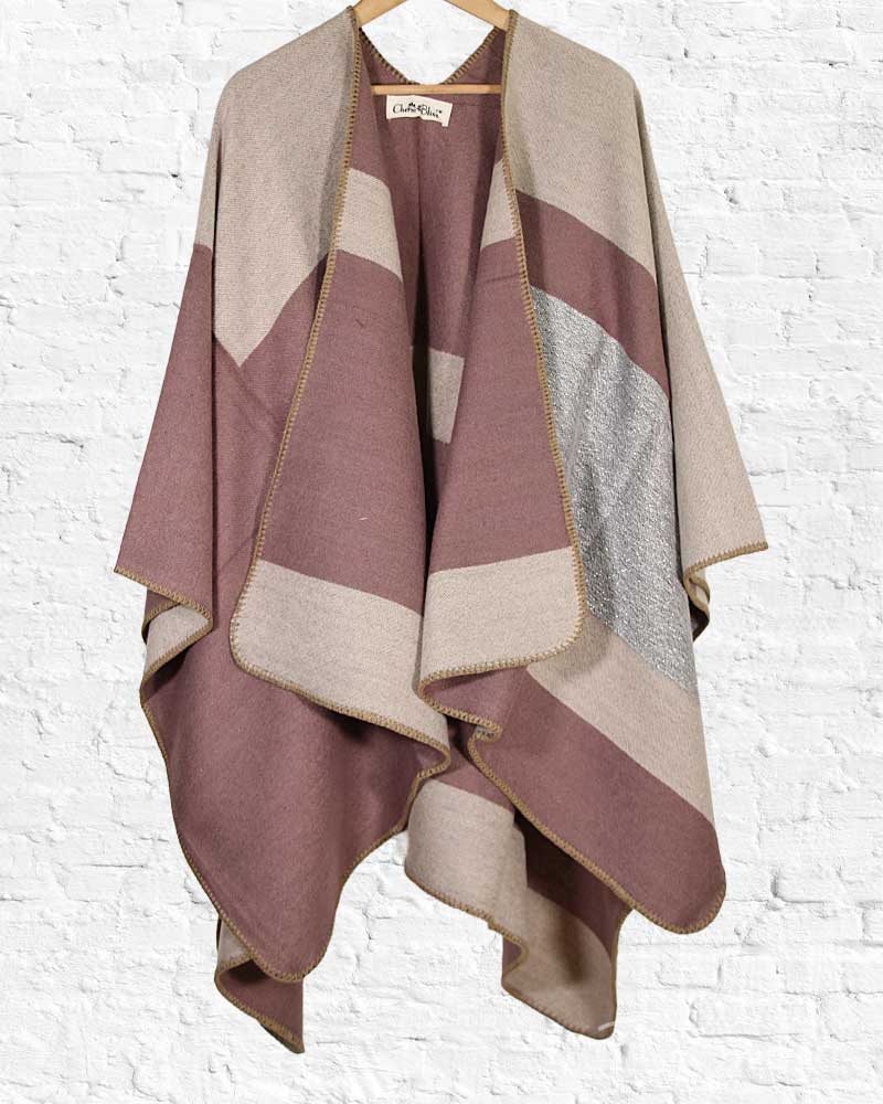 Grey Triple Tone Luxe Open Shawl from Hilltribe Ontario