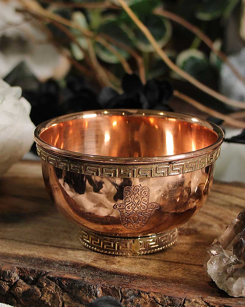 Hamsa Tibetan Copper Bowl from Hilltribe Ontario