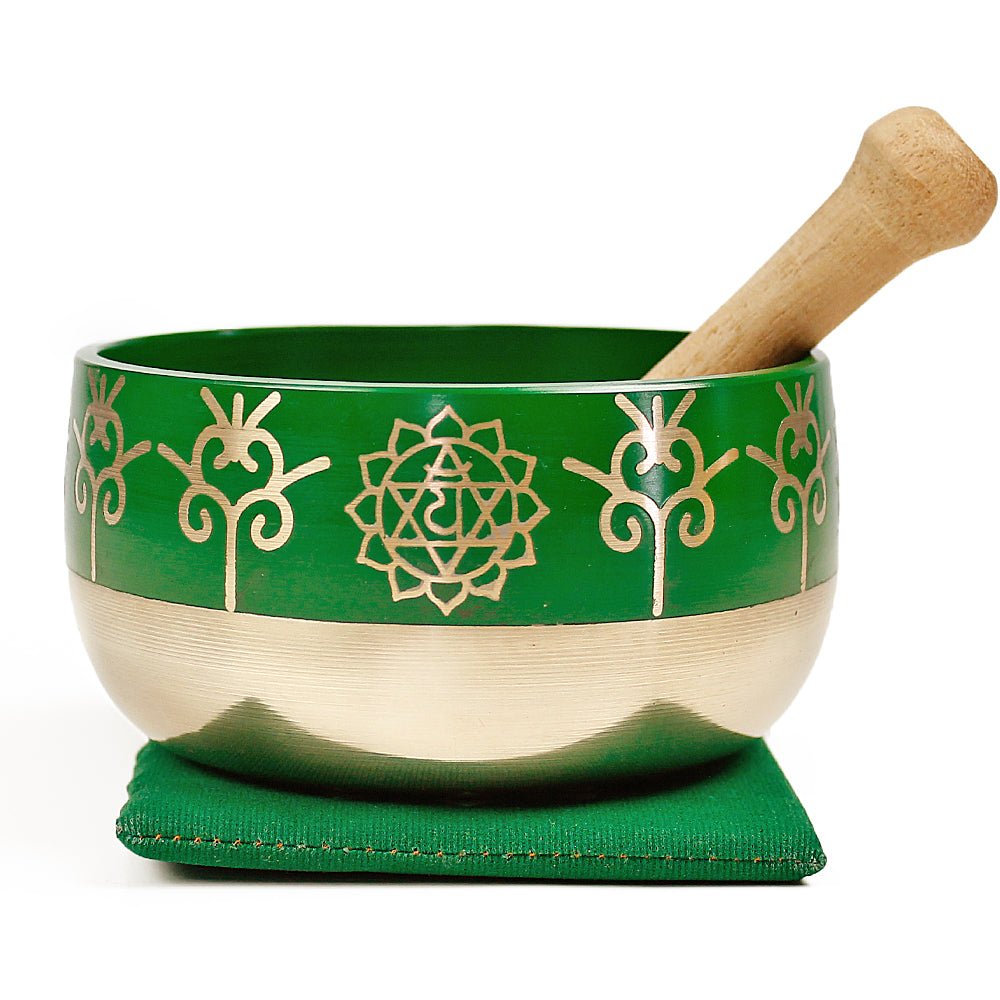 Heart Chakra (Green) Singing Bowl Gift Set Medium from Hilltribe Ontario