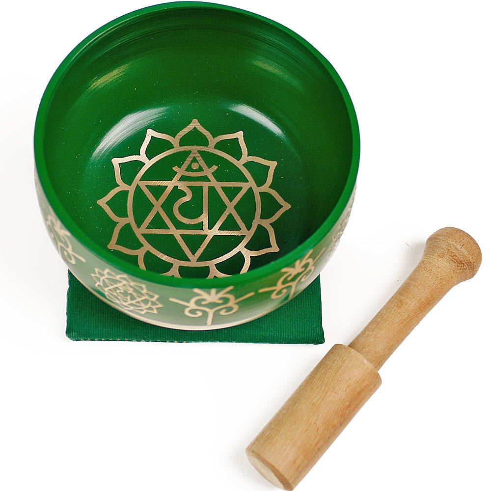 Heart Chakra (Green) Singing Bowl Gift Set Medium from Hilltribe Ontario
