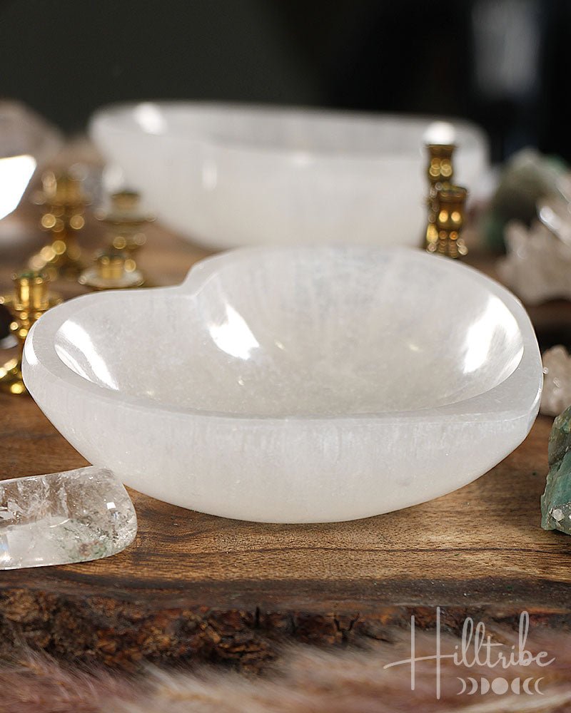 Heart Selenite Bowl from Hilltribe Ontario