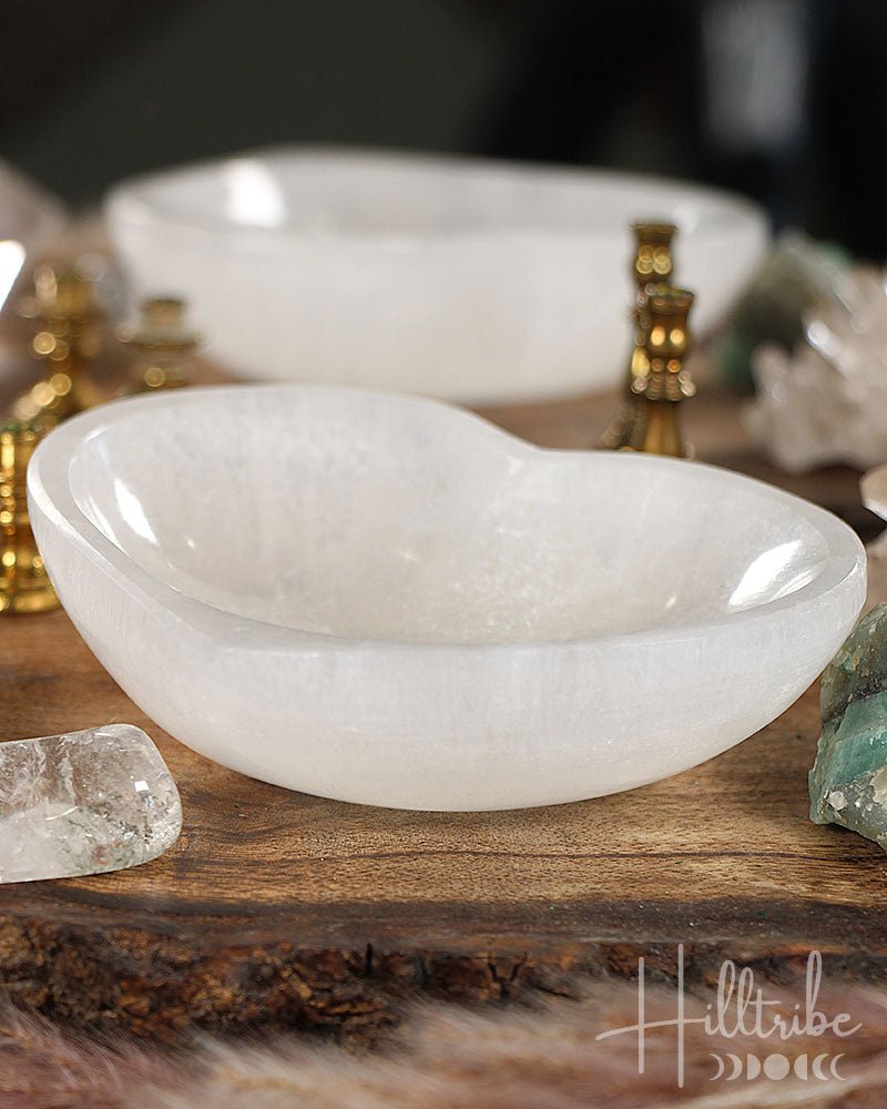 Heart Selenite Bowl from Hilltribe Ontario