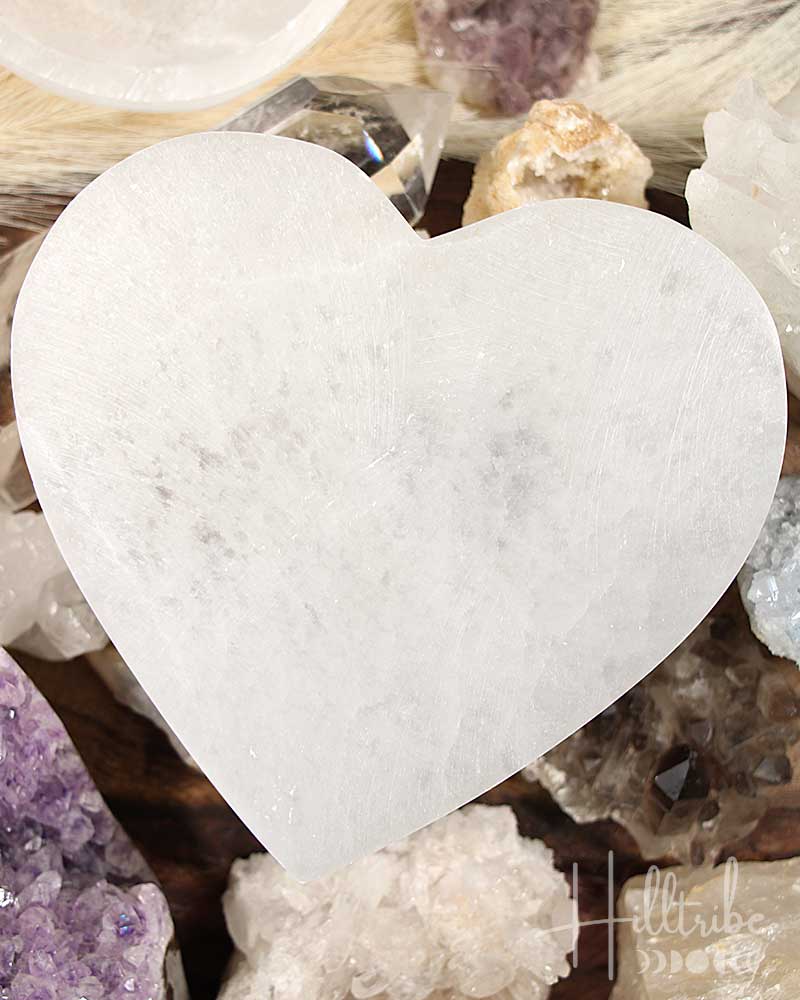Heart Shaped Selenite Charging Plate from Hilltribe Ontario