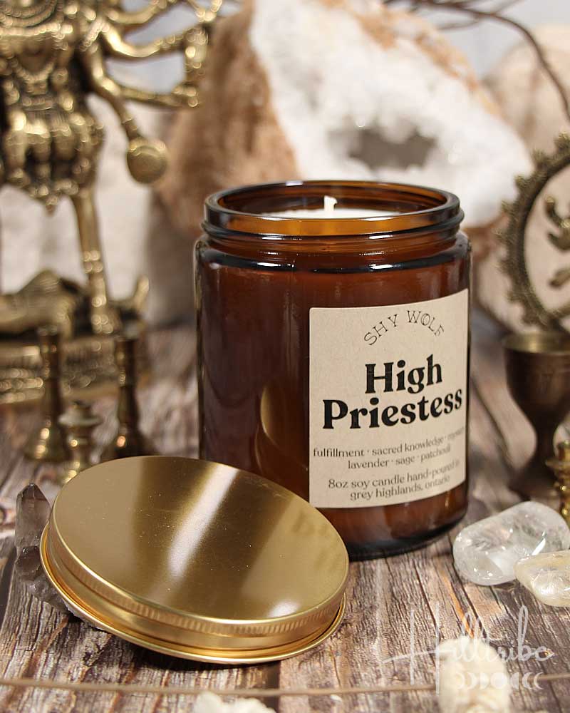 High Priestess Shy Wolf Candle from Hilltribe Ontario