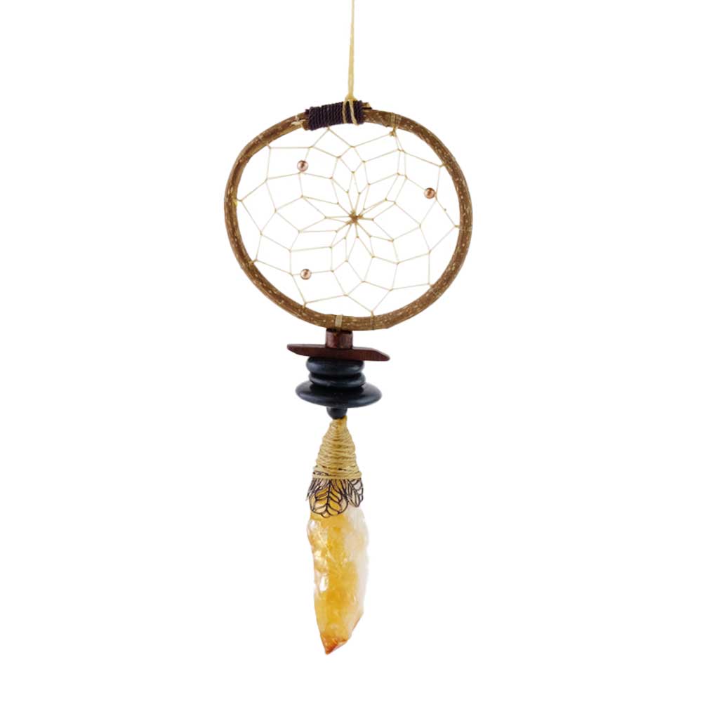 Joyful Citrine Point Twig Dream Catcher from Hilltribe Ontario