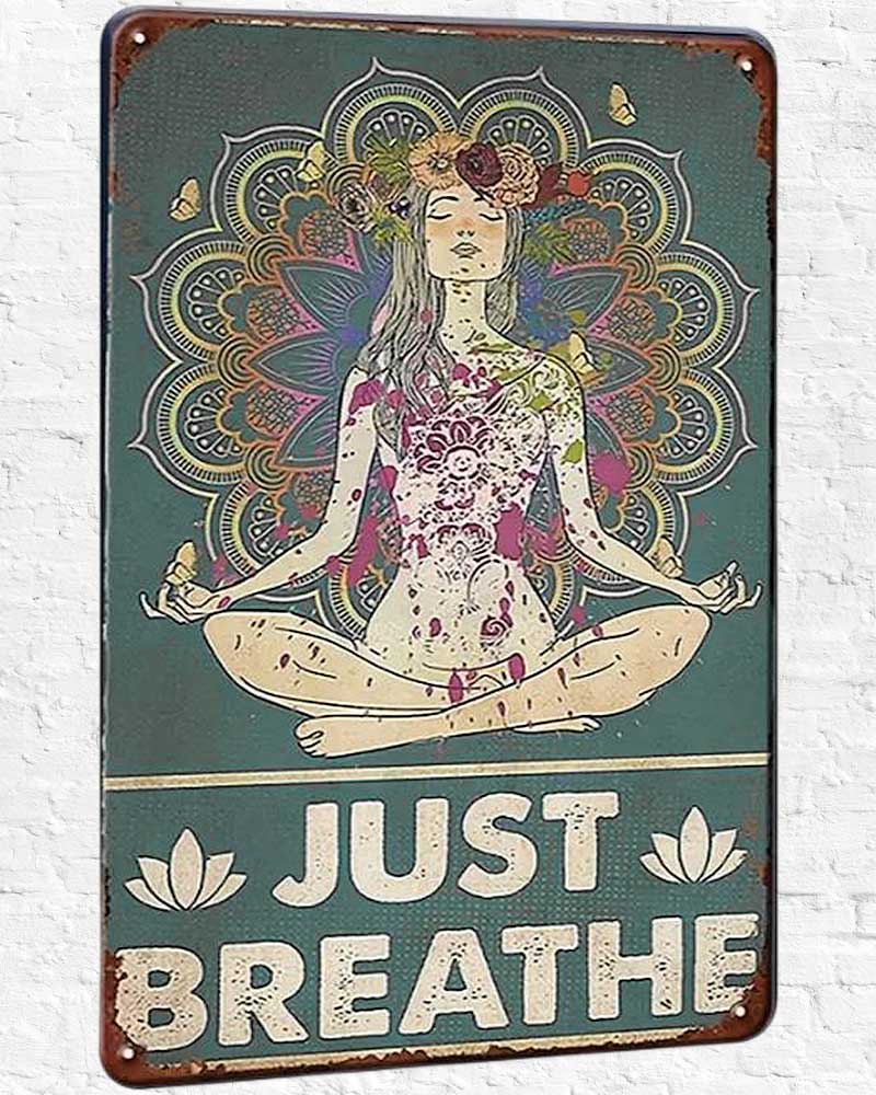 Just Breathe Metal Wall Plaque from Hilltribe Ontario