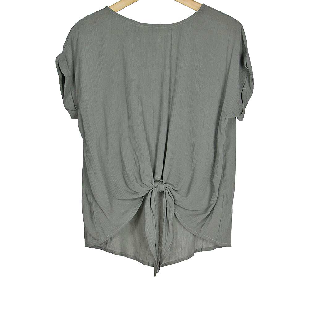 Khaki Crepe Tie Top from Hilltribe Ontario