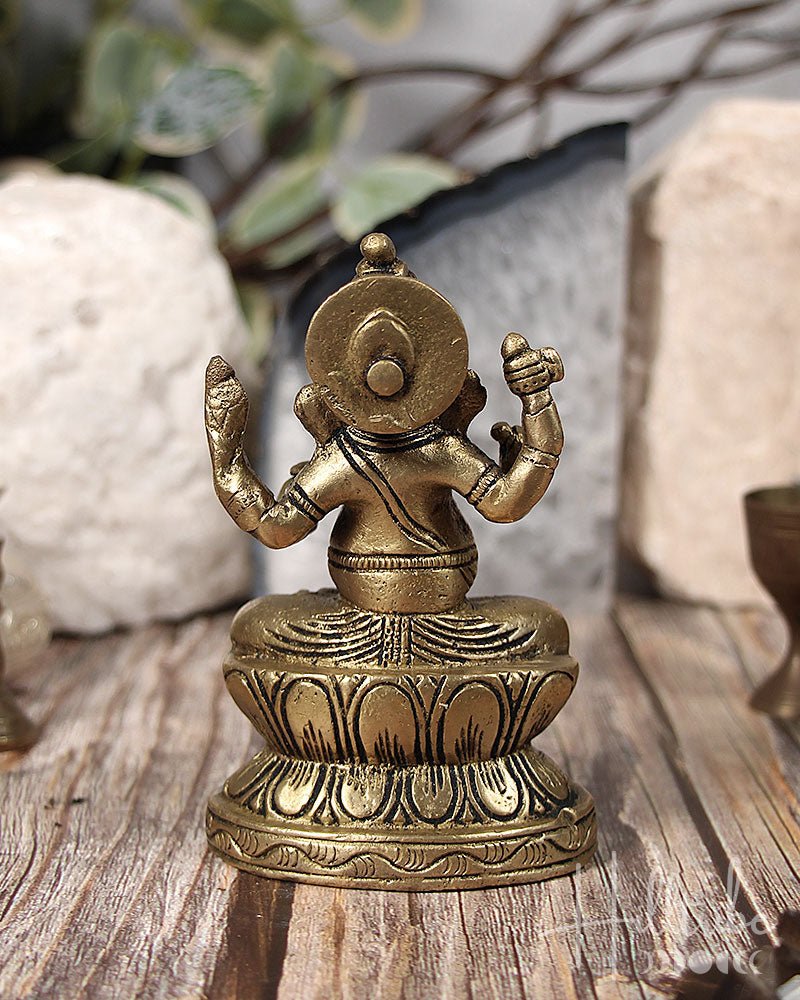 Lord Ganesh Brass Murti 4" from Hilltribe Ontario