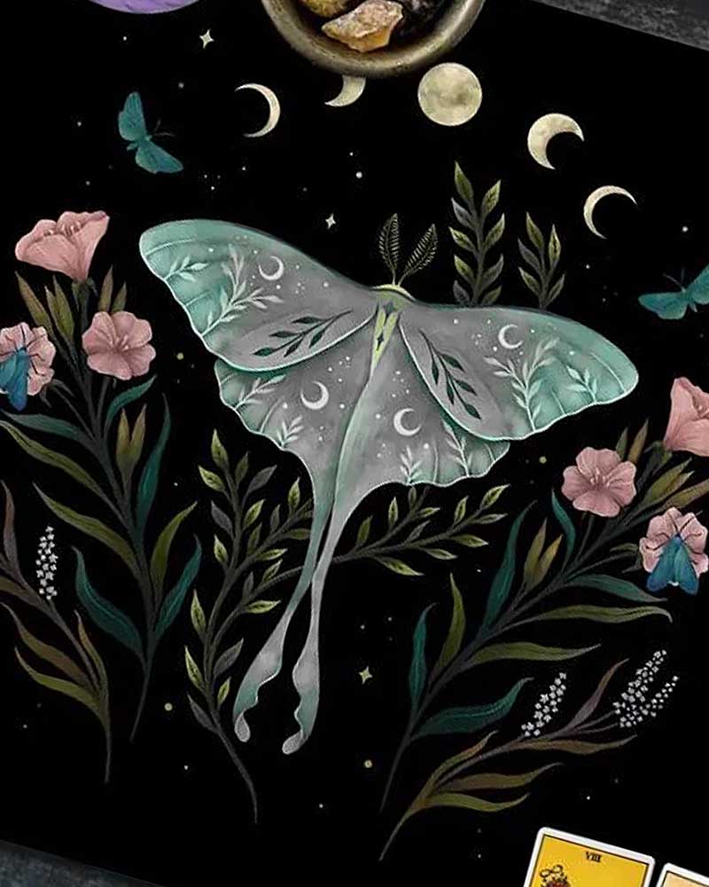 Luna Moth Tarot/Oracle Cloth from Hilltribe Ontario