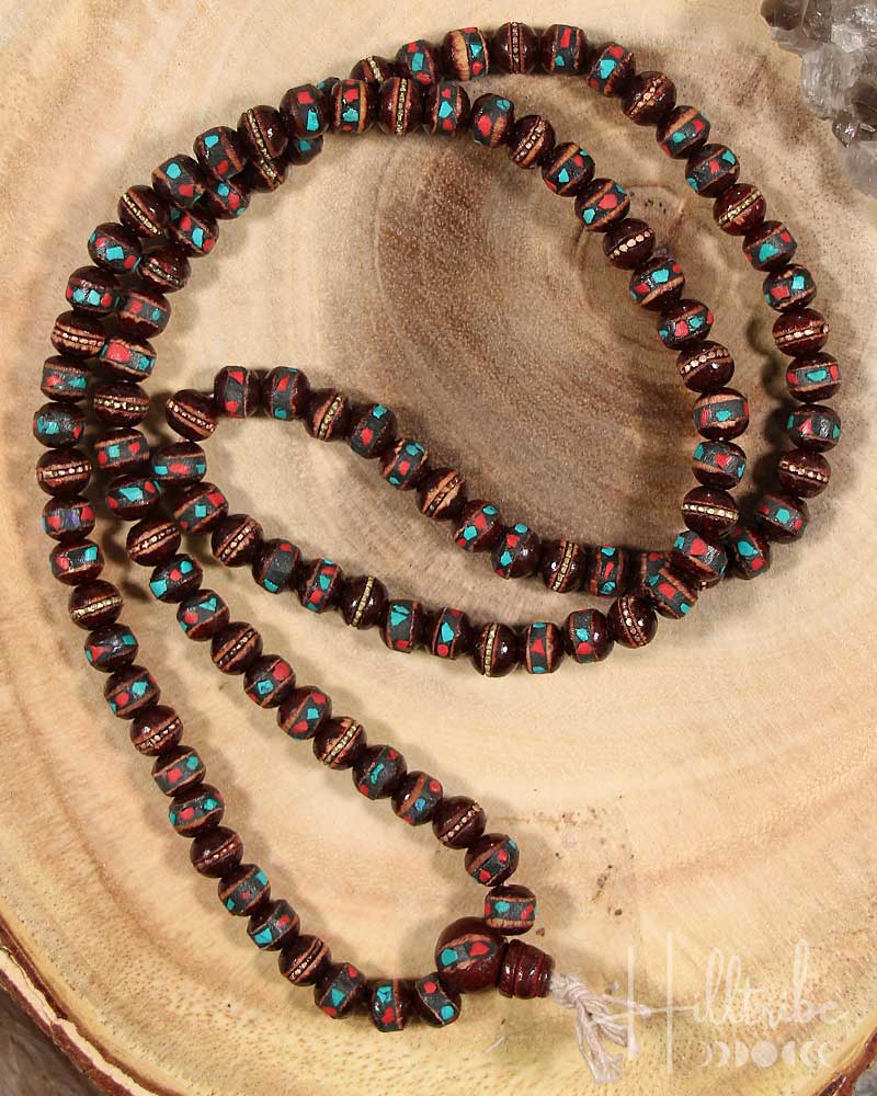 Maru Wood & Stone Japa Mala from Hilltribe Ontario