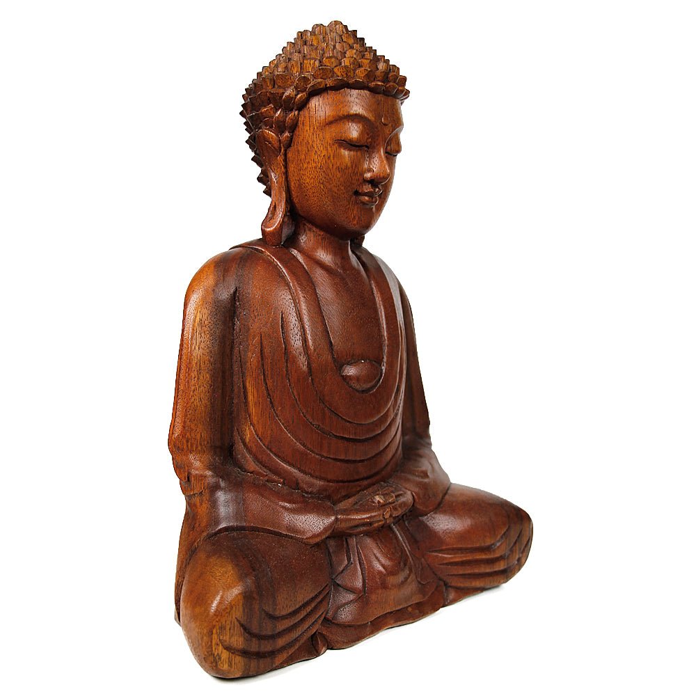 Meditation Buddha Wood 12" from Hilltribe Ontario