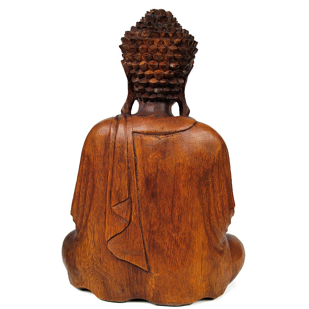 Meditation Buddha Wood 12" from Hilltribe Ontario