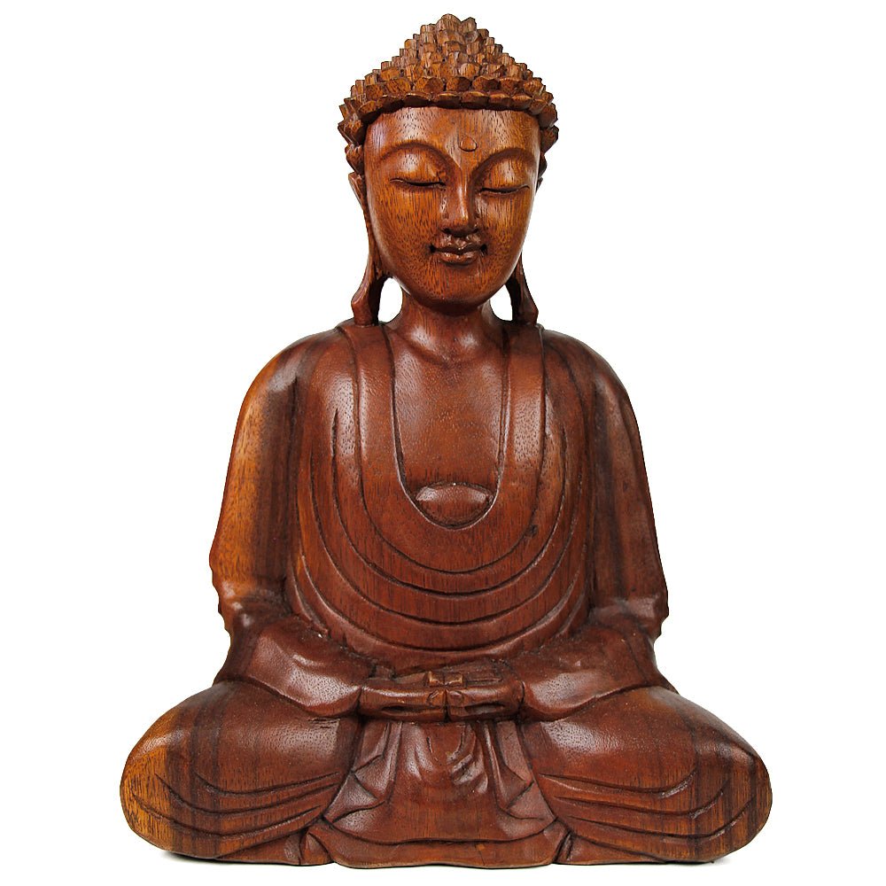Meditation Buddha Wood 12" from Hilltribe Ontario