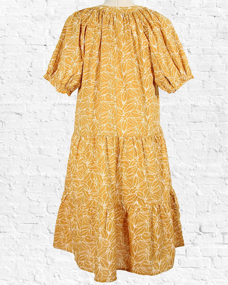 Mustard Organic Cotton Althea Dress from Hilltribe Ontario