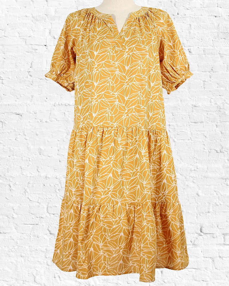 Mustard Organic Cotton Althea Dress from Hilltribe Ontario
