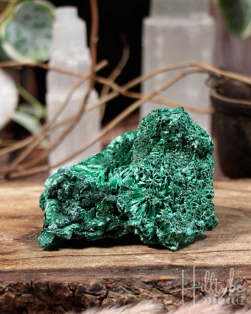 Natural Fibrous Malachite A from Hilltribe Ontario