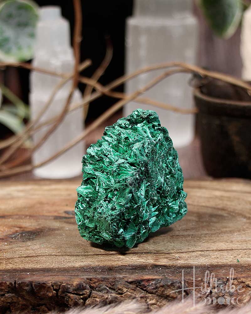 Natural Fibrous Malachite C from Hilltribe Ontario