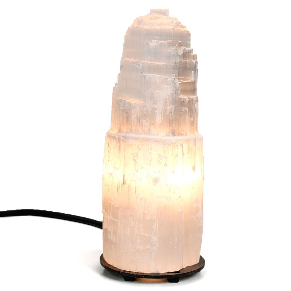Natural Selenite Mountain Lamp from Hilltribe Ontario
