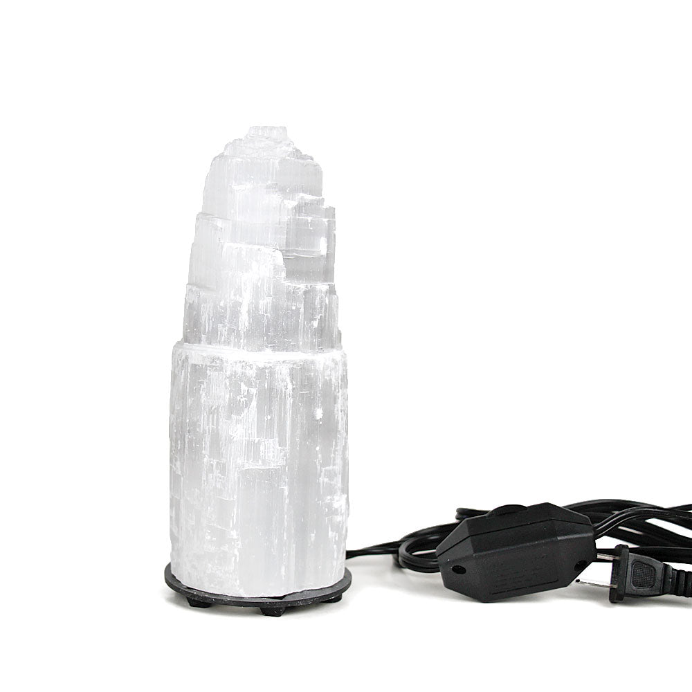 Natural Selenite Mountain Lamp from Hilltribe Ontario