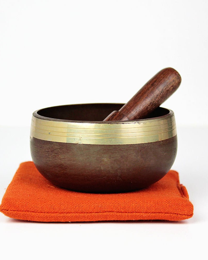 Navel/Sacral Chakra (Orange) Singing Bowl Gift Set Small from Hilltribe Ontario