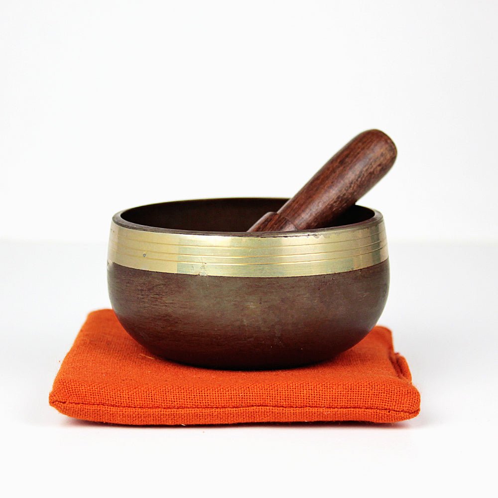 Navel/Sacral Chakra (Orange) Singing Bowl Gift Set Small from Hilltribe Ontario