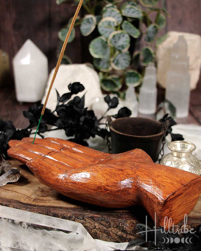 Offering Hand Wooden Incense Holder from Hilltribe Ontario