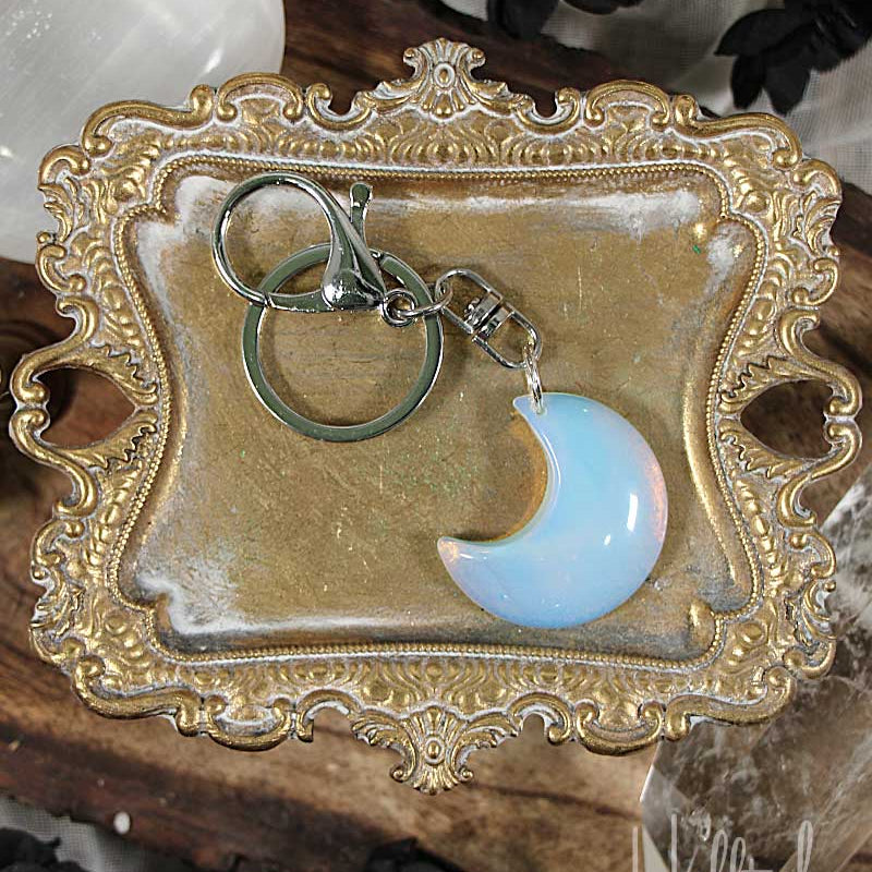 Opalite Moon Keyring from Hilltribe Ontario