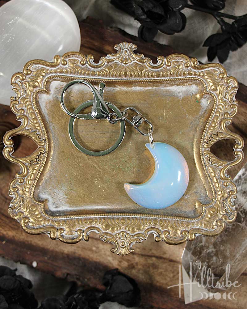 Opalite Moon Keyring from Hilltribe Ontario