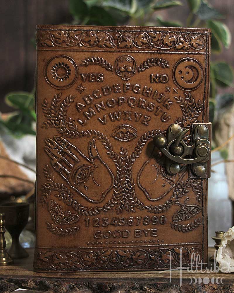 Ouija Grimoire Spirit Board Leather Journal from Hilltribe Ontario