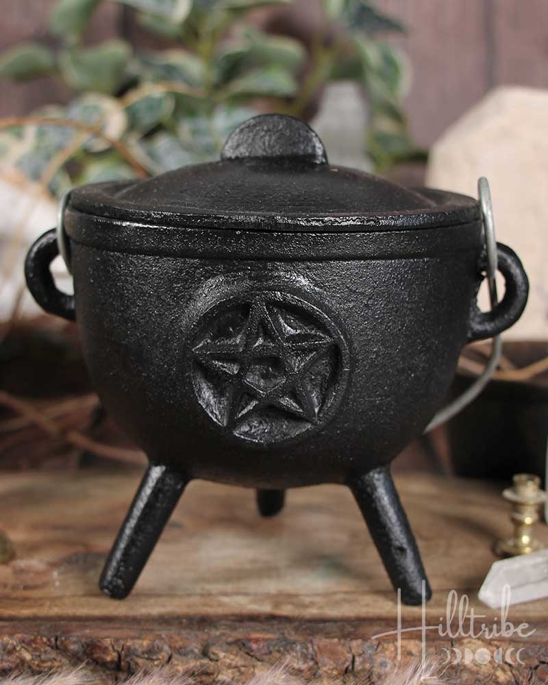 Pentacle Cast Iron Cauldron 4.25" from Hilltribe Ontario