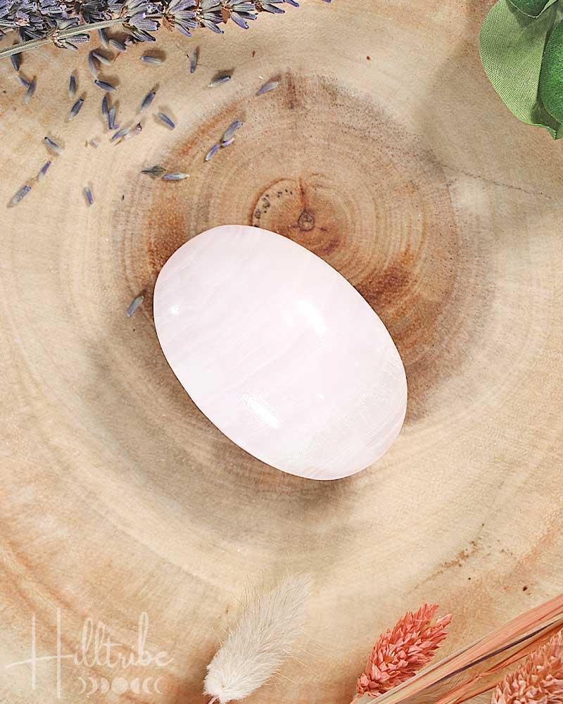 Pink Calcite Palm Stone from Hilltribe Ontario