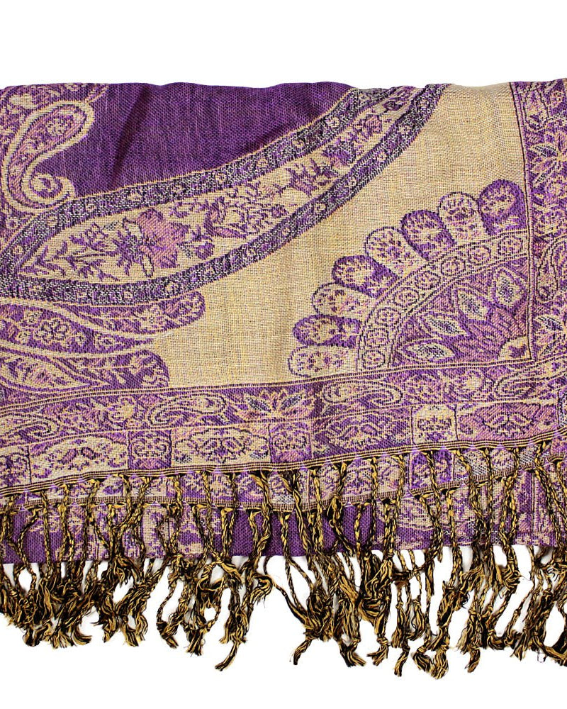Purple Paisley Print Pashmina from Hilltribe Ontario