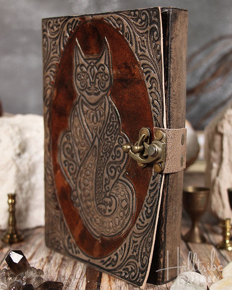 Purrfect Cat Leather Journal from Hilltribe Ontario