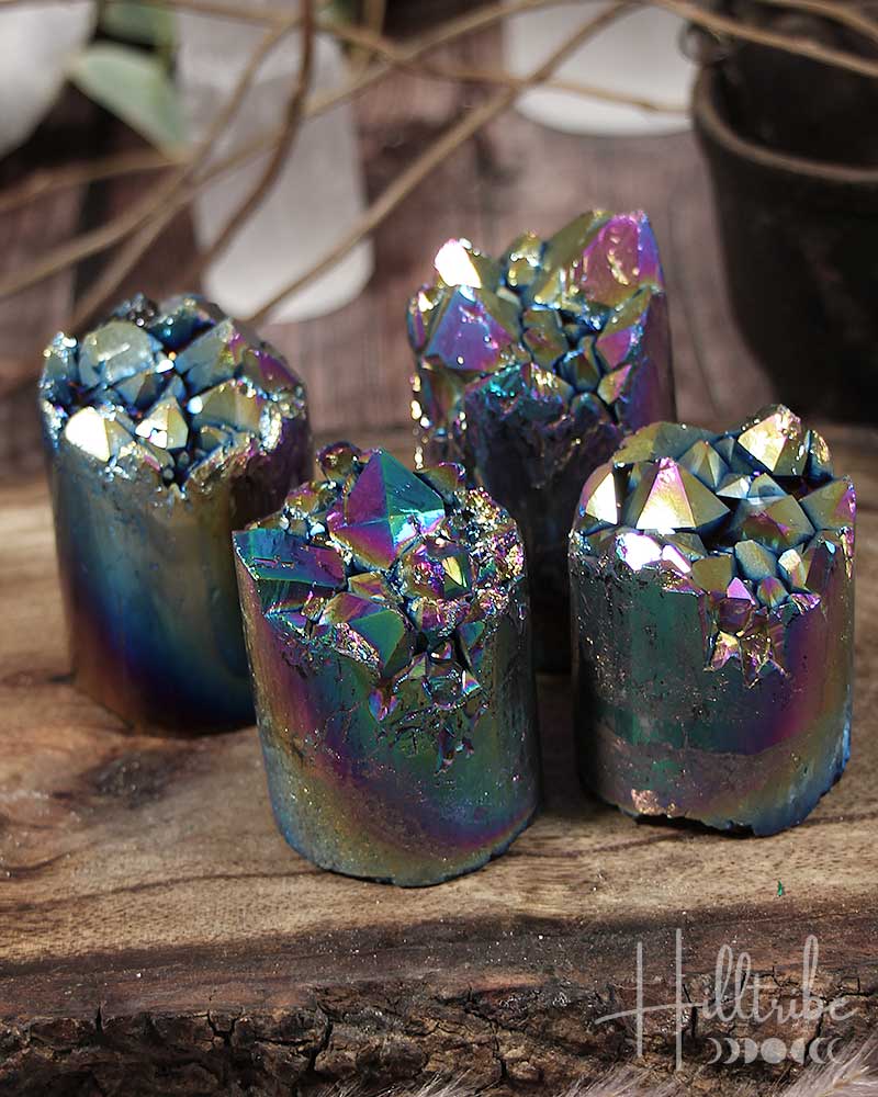 Rainbow Aura Amethyst Cylinder from Hilltribe Ontario