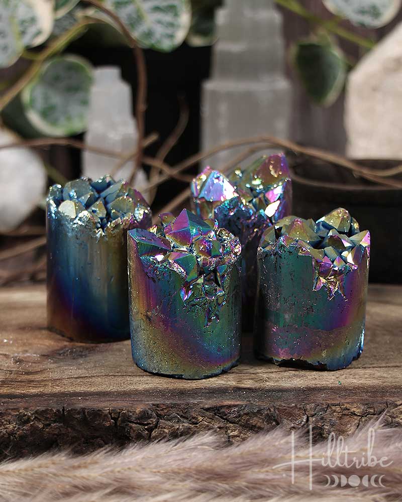 Rainbow Aura Amethyst Cylinder from Hilltribe Ontario