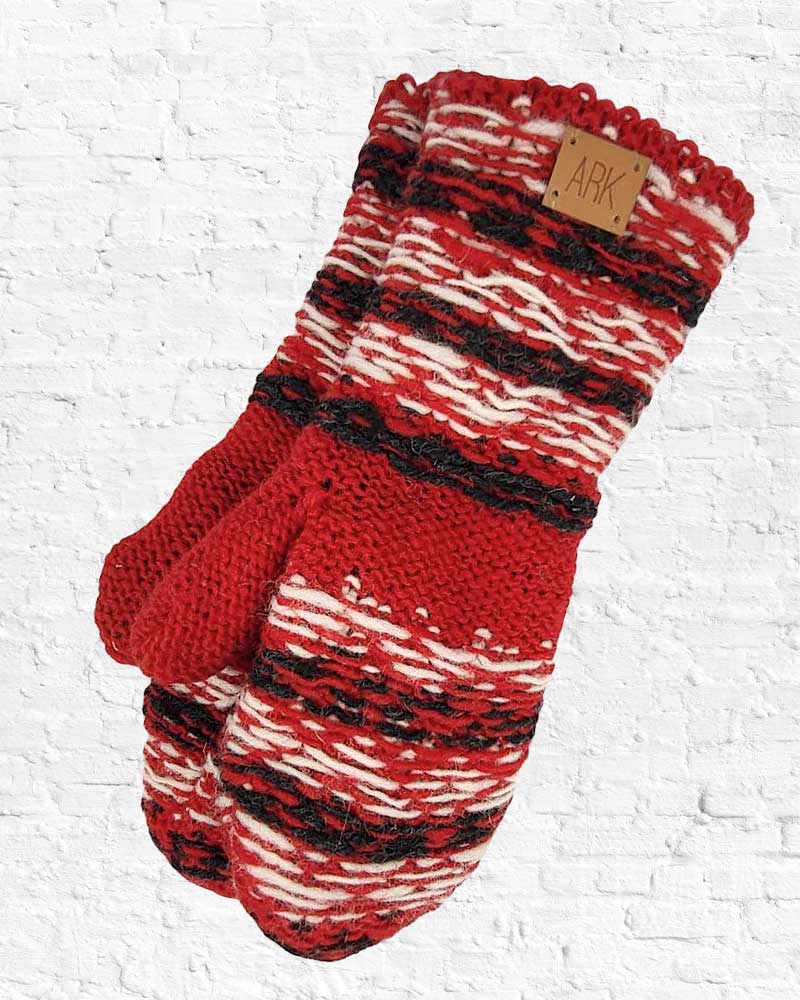 Red Kailash Mittens from Hilltribe Ontario