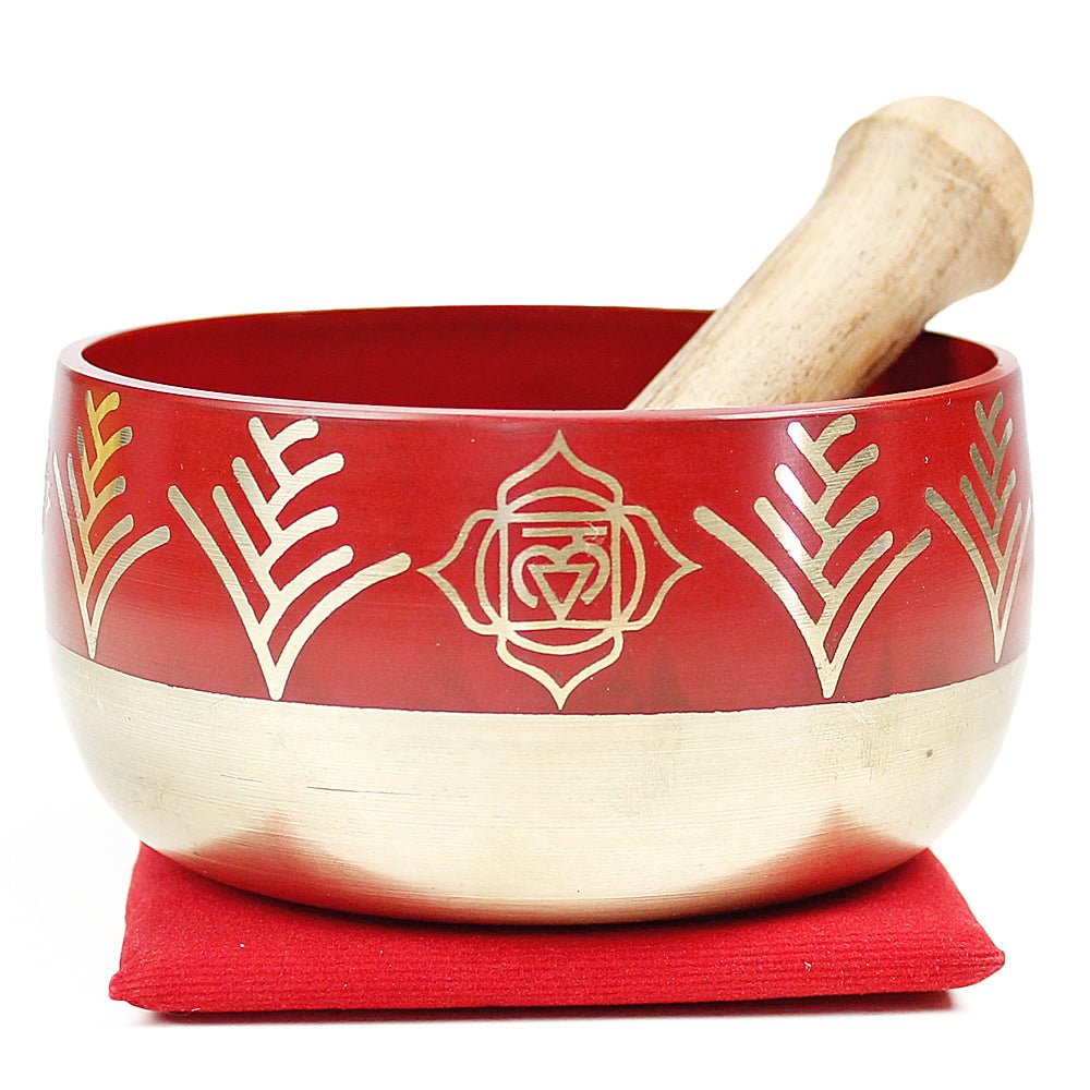 Root Chakra (Red) Singing Bowl Gift Set Medium from Hilltribe Ontario