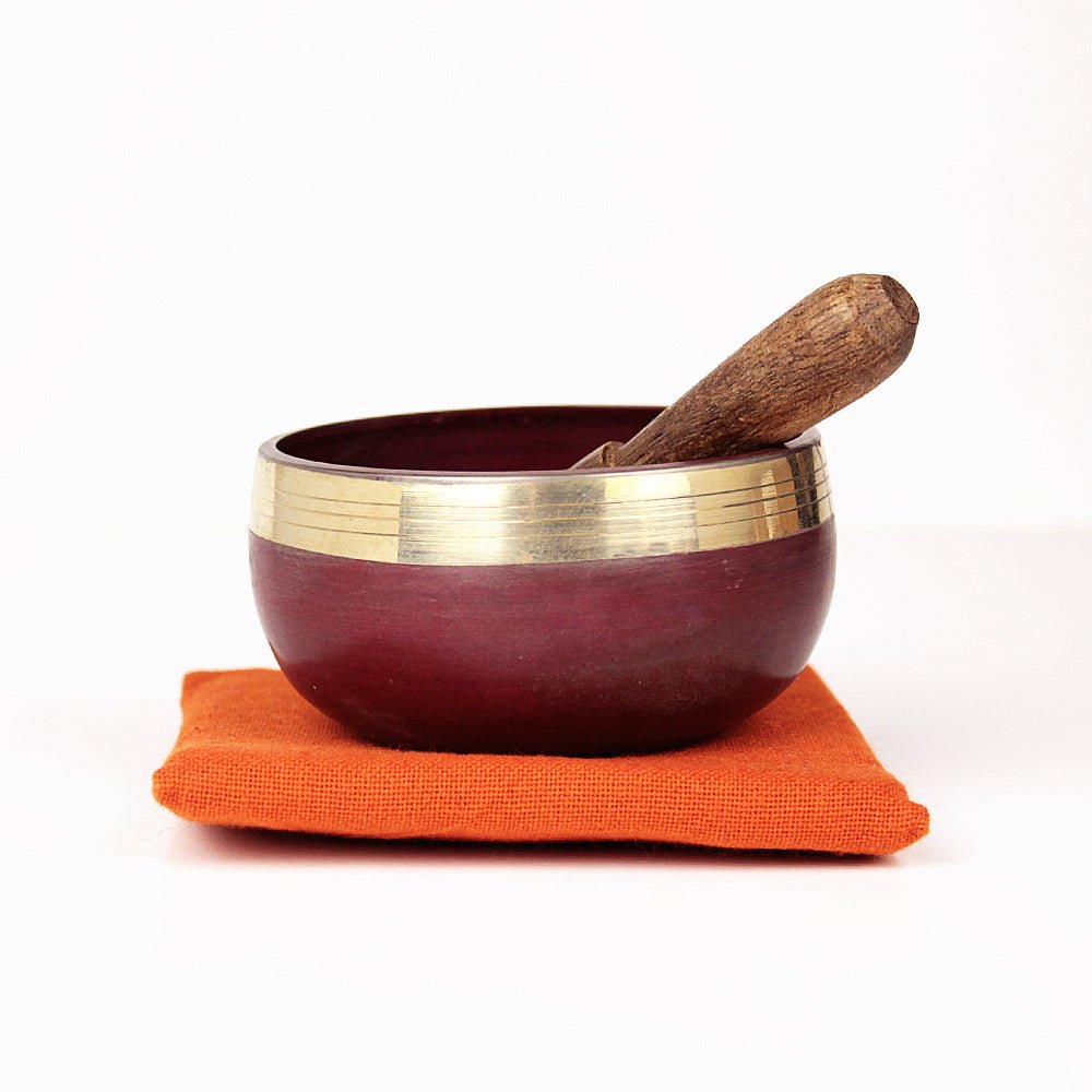 Root Chakra (Red) Singing Bowl Gift Set Small from Hilltribe Ontario