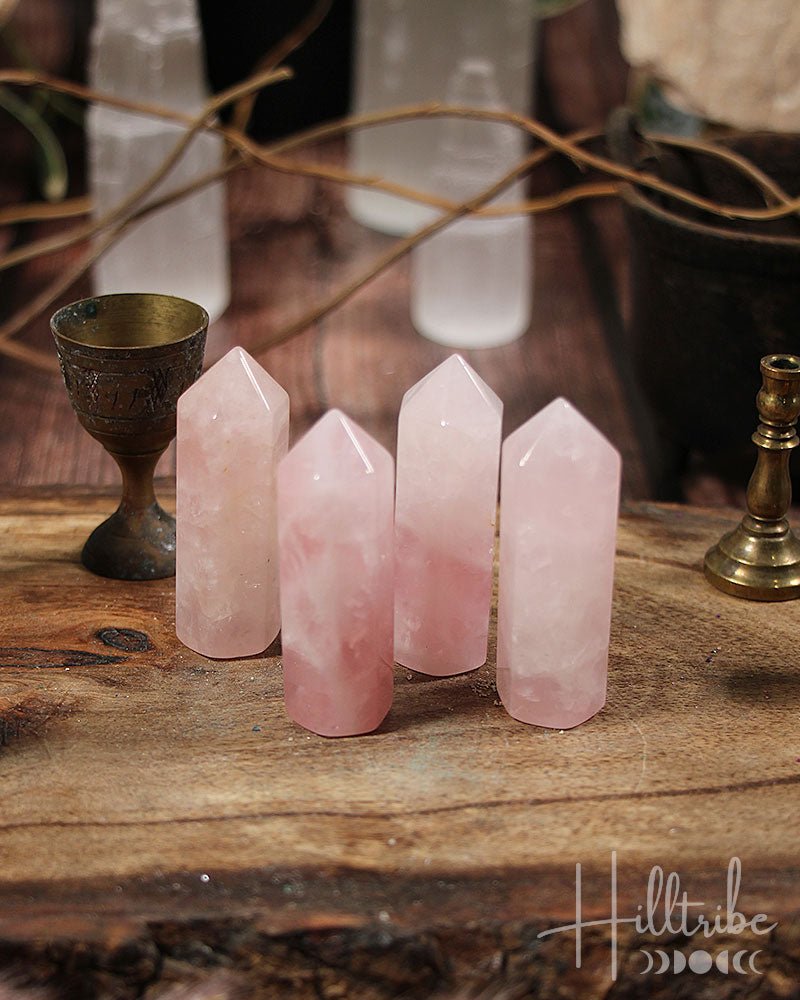 Rose Quartz Small Polished Point Tower from Hilltribe Ontario