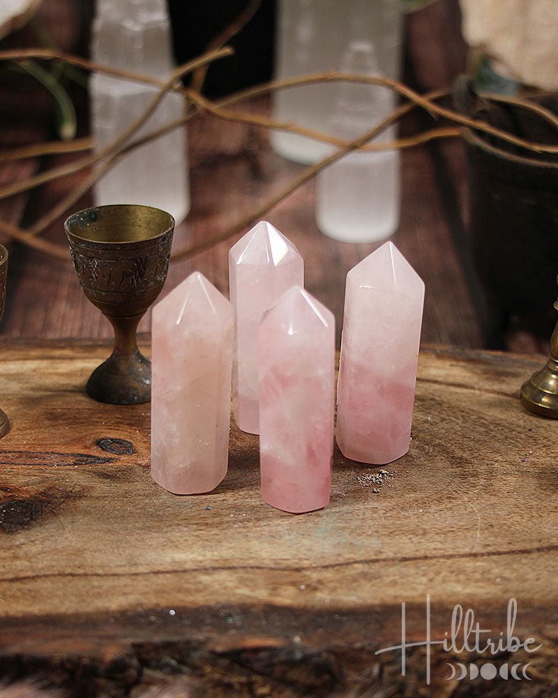 Rose Quartz Small Polished Point Tower from Hilltribe Ontario