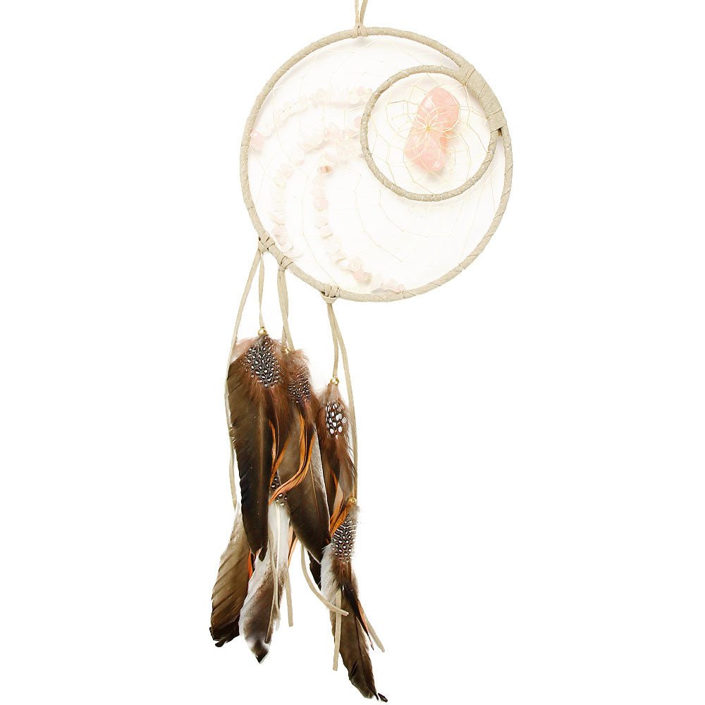 Rose Quartz Woodland Dream Catcher 6" from Hilltribe Ontario