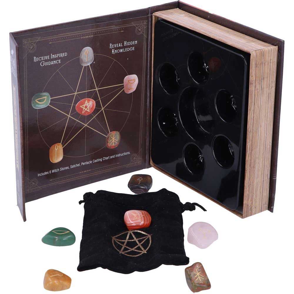 Salem's Spell Kit: Set of Six Witches Wellness Stones in Decorated Box from Hilltribe Ontario