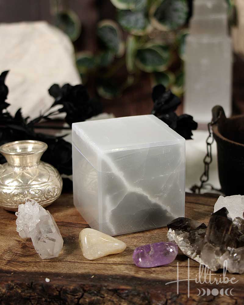 Selenite Charging Cube from Hilltribe Ontario