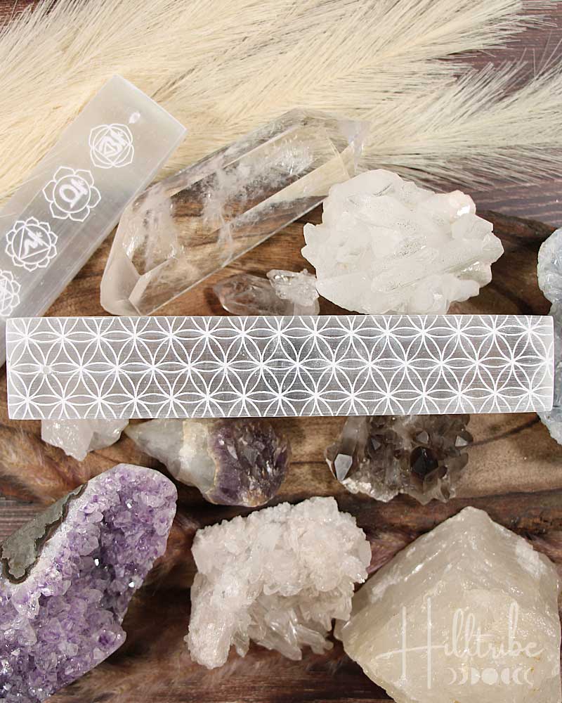 Selenite Flower of Life Incense Holder from Hilltribe Ontario